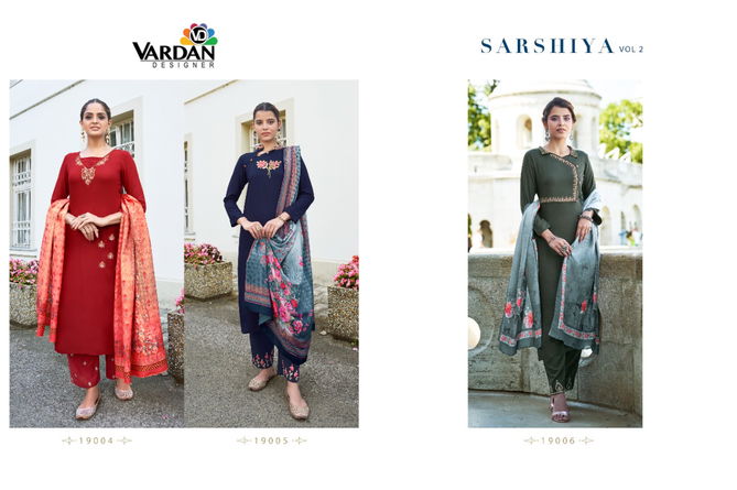 Vardan Sarshiya 2 New Fancy Exclusive Wear Designer Kurti Pant With Dupatta Collection